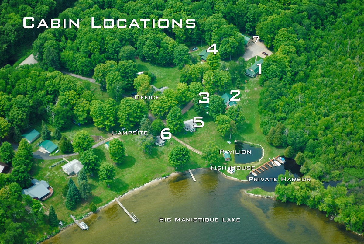 Big Manistique Lake Cabin Rentals Locations Map